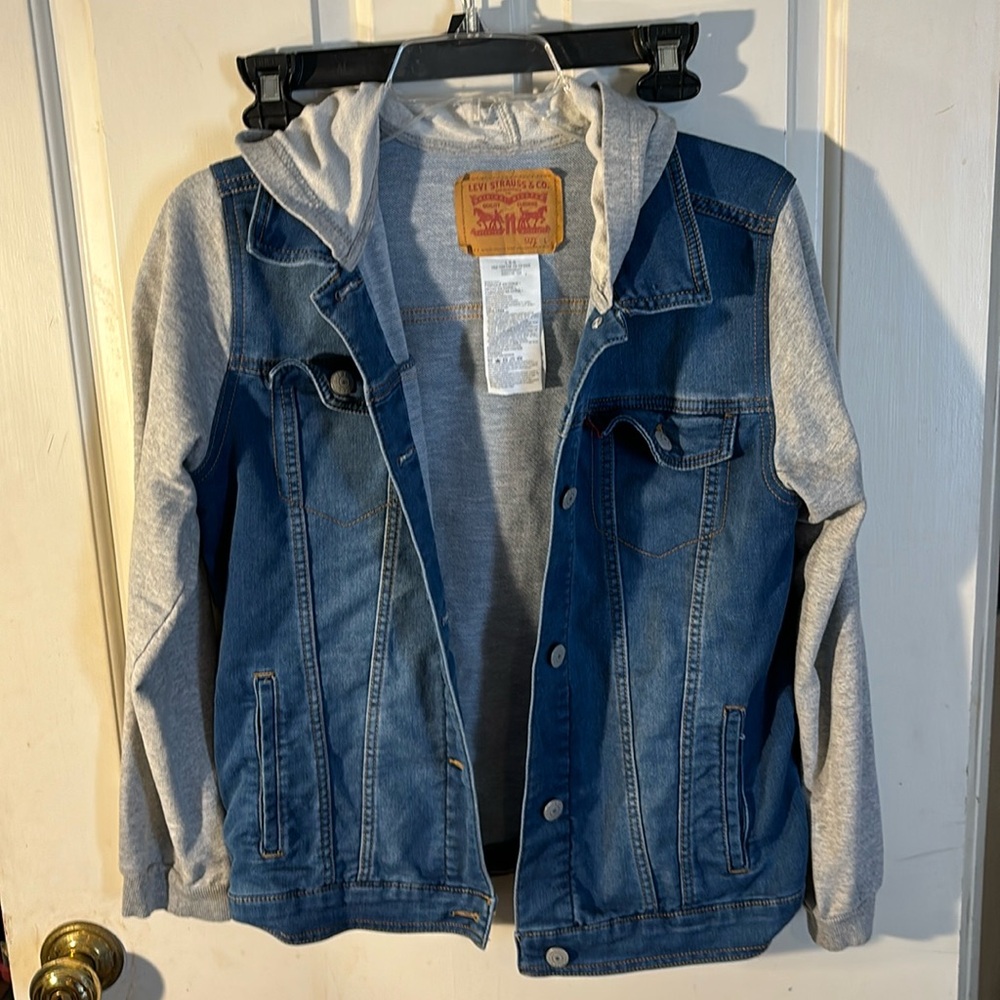 Levi’s hybrid Jean jacket hooded sweatshirt